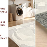 Ultra Soft Area Rug, Non Slip, Stain Resistant, Washable Area Rugs for Living Room, Bedroom, Stylish Textured Cream Geometry(Gray)