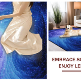 Ultra Soft Area Rug, Non Slip, Stain Resistant, Washable Area Rugs for Living Room, Bedroom, Mystical Stellar Color Palette(Blue)