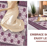 Ultra Soft Area Rug, Non Slip, Stain Resistant, Washable Area Rugs for Living Room, Bedroom, Contemporary Ogee Pattern Fusion(Purple)