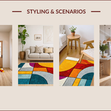 Ultra Soft Area Rug, Non Slip, Stain Resistant, Washable Area Rugs for Living Room, Bedroom, Abstract Multi-Color Living Room Stain-Resistant Rug(Orange)