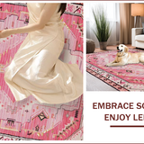 Ultra Soft Area Rug, Non Slip, Stain Resistant, Washable Area Rugs for Living Room, Bedroom, Vibrant Pink Western Boot Motif(Pink)