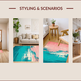 Ultra Soft Area Rug, Non Slip, Stain Resistant, Washable Area Rugs for Living Room, Bedroom, Vintage Ocean Pink Distressed Living Room Rug(Pink)