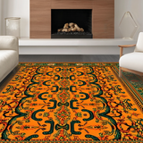Ultra Soft Area Rug, Non Slip, Stain Resistant, Washable Area Rugs for Living Room, Bedroom, Chic Retro Wildlife Impression(Orange)