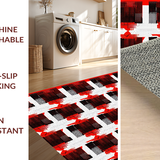 Ultra Soft Area Rug, Non Slip, Stain Resistant, Washable Area Rugs for Living Room, Bedroom, Artistic Minimalist Web Arrangement(Red)