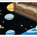 Ultra Soft Area Rug, Non Slip, Stain Resistant, Washable Area Rugs for Living Room, Bedroom, Vivid Outer Space Decorative Theme(Black)