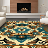Ultra Soft Area Rug, Non Slip, Stain Resistant, Washable Area Rugs for Living Room, Bedroom, Vibrant Southwestern Geometric Artwork(Brown)