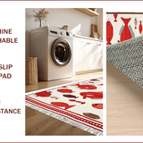 Ultra Soft Area Rug, Non Slip, Stain Resistant, Washable Area Rugs for Living Room, Bedroom, Elegant Outdoor Marine Motif(Red)