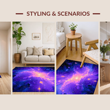Ultra Soft Area Rug, Non Slip, Stain Resistant, Washable Area Rugs for Living Room, Bedroom, Lively Solar System Theme(Purple)