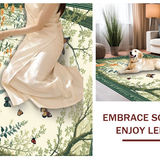 Ultra Soft Area Rug, Non Slip, Stain Resistant, Washable Area Rugs for Living Room, Bedroom, Vibrant Insect Floral Fusion(Green)
