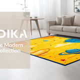 Ultra Soft Area Rug, Non Slip, Stain Resistant, Washable Area Rugs for Living Room, Bedroom, Celestial Vivid Cartoon Imagery(Yellow)