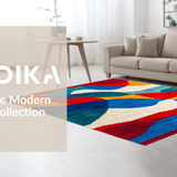 Ultra Soft Area Rug, Non Slip, Stain Resistant, Washable Area Rugs for Living Room, Bedroom, Vibrant Circular Abstract Swirl(Red)