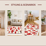 Ultra Soft Area Rug, Non Slip, Stain Resistant, Washable Area Rugs for Living Room, Bedroom, Elegant Outdoor Marine Motif(Red)