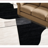 Ultra Soft Area Rug, Non Slip, Stain Resistant, Washable Area Rugs for Living Room, Bedroom, Handmade Wool Viscose Abstract(Black)