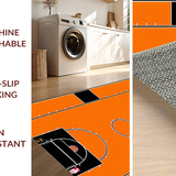 Ultra Soft Area Rug, Non Slip, Stain Resistant, Washable Area Rugs for Living Room, Bedroom, Bold Black and Orange Visual(Orange)