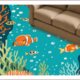 Ultra Soft Area Rug, Non Slip, Stain Resistant, Washable Area Rugs for Living Room, Bedroom, Colorful Underwater Fantasy Theme(Blue)