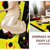 Ultra Soft Area Rug, Non Slip, Stain Resistant, Washable Area Rugs for Living Room, Bedroom, Lively Graphic Playroom Accent(Yellow)