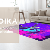 Ultra Soft Area Rug, Non Slip, Stain Resistant, Washable Area Rugs for Living Room, Bedroom, Stylish Abstract Expressionist Rug(Purple)