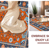 Ultra Soft Area Rug, Non Slip, Stain Resistant, Washable Area Rugs for Living Room, Bedroom, Vibrant Geometric Color Contrast(Orange)