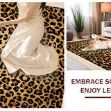 Ultra Soft Area Rug, Non Slip, Stain Resistant, Washable Area Rugs for Living Room, Bedroom, Contemporary Luxe Cheetah Style(Brown)