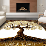 Ultra Soft Area Rug, Non Slip, Stain Resistant, Washable Area Rugs for Living Room, Bedroom, Transitional Ethnic Design Sensibility(Gold)