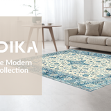 Luxurious Blue Trellis Style(Ivory)