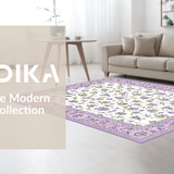 Ultra Soft Area Rug, Non Slip, Stain Resistant, Washable Area Rugs for Living Room, Bedroom, Charming Spring Floral Aesthetic(White)