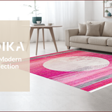 Ultra Soft Area Rug, Non Slip, Stain Resistant, Washable Area Rugs for Living Room, Bedroom, Chic Modern Monochrome Elegance(Pink)