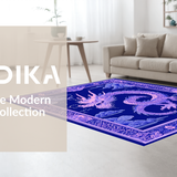 Ultra Soft Area Rug, Non Slip, Stain Resistant, Washable Area Rugs for Living Room, Bedroom, Luxurious Colorful Creature Pattern(Blue)