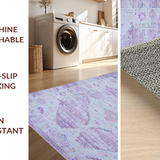 Ultra Soft Area Rug, Non Slip, Stain Resistant, Washable Area Rugs for Living Room, Bedroom, Charming Vintage Tiled Aesthetic(Purple)