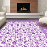 Ultra Soft Area Rug, Non Slip, Stain Resistant, Washable Area Rugs for Living Room, Bedroom, Chic Abstract Floral Harmony(Purple)