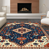 Rustic Blue Orange Medallion Style(Blue)