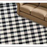 Ultra Soft Area Rug, Non Slip, Stain Resistant, Washable Area Rugs for Living Room, Bedroom, Elegant Black and White Geometric Motif(Black)