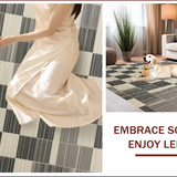 Ultra Soft Area Rug, Non Slip, Stain Resistant, Washable Area Rugs for Living Room, Bedroom, Faux Wool Plaid Checkered(Gray)