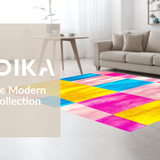 Ultra Soft Area Rug, Non Slip, Stain Resistant, Washable Area Rugs for Living Room, Bedroom, Joyful Brightly Colored Imagery(Pink)