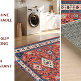 Ultra Soft Area Rug, Non Slip, Stain Resistant, Washable Area Rugs for Living Room, Bedroom, Chic Trellis Pattern with Depth(Orange)