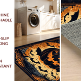 Ultra Soft Area Rug, Non Slip, Stain Resistant, Washable Area Rugs for Living Room, Bedroom, Rustic Black and White Theme(Orange)