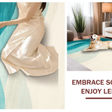 Ultra Soft Area Rug, Non Slip, Stain Resistant, Washable Area Rugs for Living Room, Bedroom, Serene Coastal Watercolor Design(Beige)