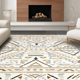 Ultra Soft Area Rug, Non Slip, Stain Resistant, Washable Area Rugs for Living Room, Bedroom, Rustic Off-White Charm with Tassels(Beige)