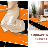 Ultra Soft Area Rug, Non Slip, Stain Resistant, Washable Area Rugs for Living Room, Bedroom, Cheerful Basketball Artwork Concept(Orange)