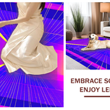Ultra Soft Area Rug, Non Slip, Stain Resistant, Washable Area Rugs for Living Room, Bedroom, Eclectic Futuristic Wave Motif(Purple)