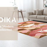 Ultra Soft Area Rug, Non Slip, Stain Resistant, Washable Area Rugs for Living Room, Bedroom, Vibrant Nature-Inspired Decorative Style(Brown)
