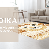 Ultra Soft Area Rug, Non Slip, Stain Resistant, Washable Area Rugs for Living Room, Bedroom, Colorful Scandinavian Animal Patterns(Beige)