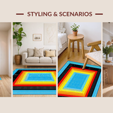 Ultra Soft Area Rug, Non Slip, Stain Resistant, Washable Area Rugs for Living Room, Bedroom, Unique Artistic Gradient Play(Blue)