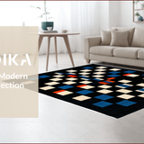 Ultra Soft Area Rug, Non Slip, Stain Resistant, Washable Area Rugs for Living Room, Bedroom, Bold Striped Modern Aesthetic Pattern(Black)