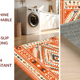Ultra Soft Area Rug, Non Slip, Stain Resistant, Washable Area Rugs for Living Room, Bedroom, Trendy Earthy Geometric Aesthetics(Orange)