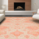 Ultra Soft Area Rug, Non Slip, Stain Resistant, Washable Area Rugs for Living Room, Bedroom, Rustic Vintage Seal Pattern(Pink)