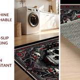 Ultra Soft Area Rug, Non Slip, Stain Resistant, Washable Area Rugs for Living Room, Bedroom, Dark Occult Inspired Decor(Black)