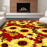 Ultra Soft Area Rug, Non Slip, Stain Resistant, Washable Area Rugs for Living Room, Bedroom, Contemporary Floral Whimsy Touch(Red)