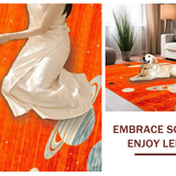 Ultra Soft Area Rug, Non Slip, Stain Resistant, Washable Area Rugs for Living Room, Bedroom, Vibrant Cosmic Educational Cushion(Orange)