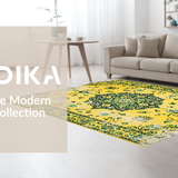 Ultra Soft Area Rug, Non Slip, Stain Resistant, Washable Area Rugs for Living Room, Bedroom, Rustic Bright Nature-Inspired Pattern(Yellow)